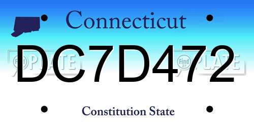 DC7D472 Connecticut License Plate
