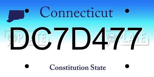 DC7D477 Connecticut License Plate