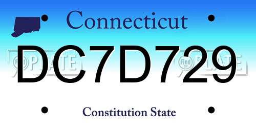 DC7D729 Connecticut License Plate