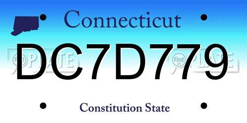 DC7D779 Connecticut License Plate