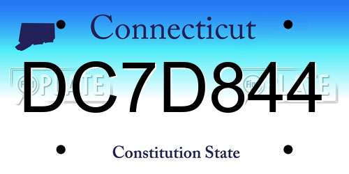 DC7D844 Connecticut License Plate
