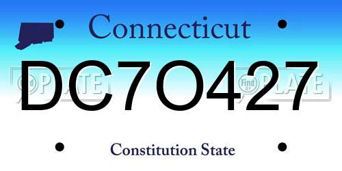 DC7O427 Connecticut License Plate