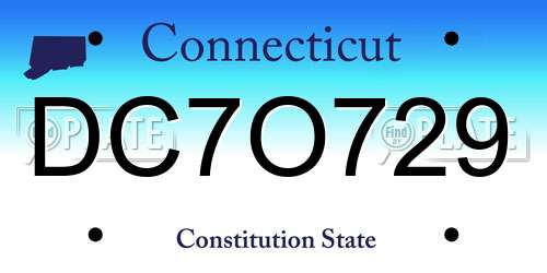 DC7O729 Connecticut License Plate