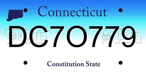 DC7O779 Connecticut License Plate