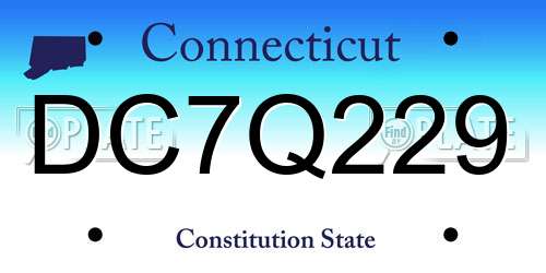 DC7Q229 Connecticut License Plate