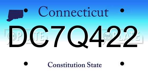 DC7Q422 Connecticut License Plate