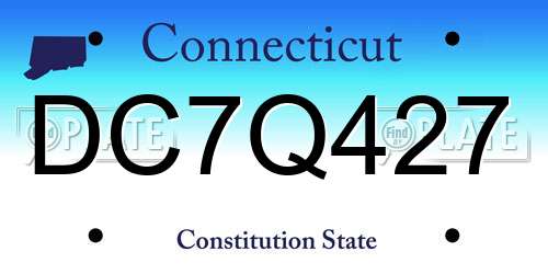 DC7Q427 Connecticut License Plate