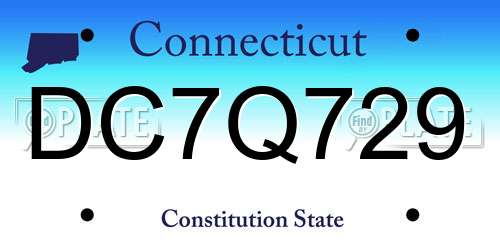DC7Q729 Connecticut License Plate