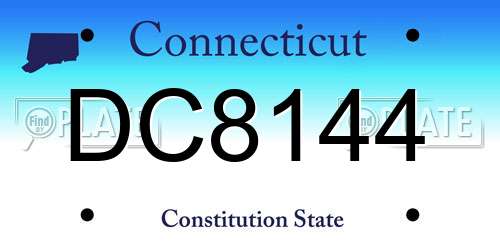 DC8144 Connecticut License Plate