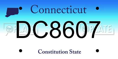 DC8607 Connecticut License Plate