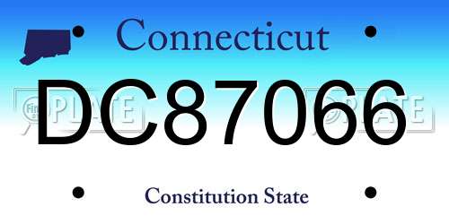 DC87066 Connecticut License Plate