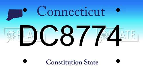 DC8774 Connecticut License Plate