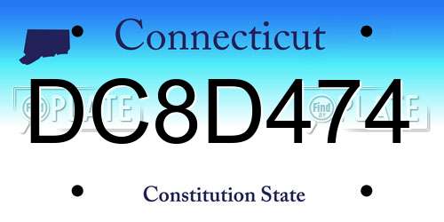DC8D474 Connecticut License Plate
