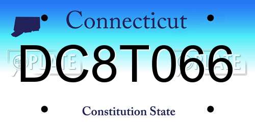 DC8T066 Connecticut License Plate