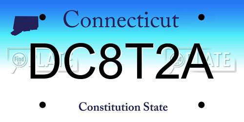DC8T2A Connecticut License Plate