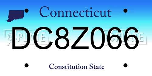 DC8Z066 Connecticut License Plate