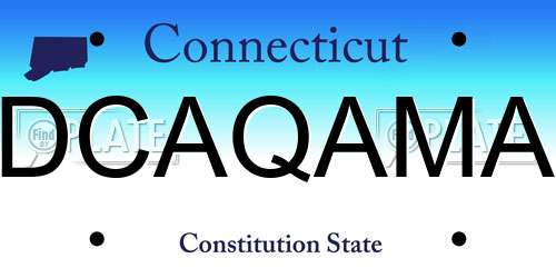 DCAQAMA Connecticut License Plate