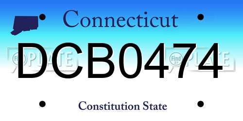DCB0474 Connecticut License Plate