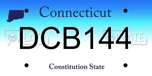 DCB144 Connecticut License Plate
