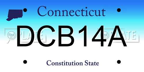 DCB14A Connecticut License Plate