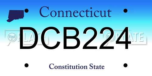 DCB224 Connecticut License Plate