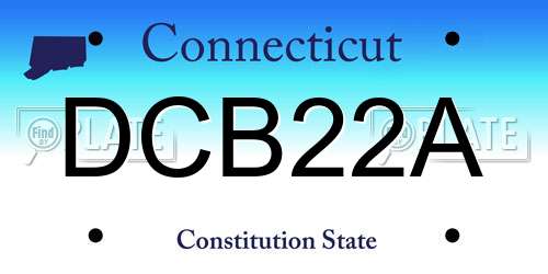 DCB22A Connecticut License Plate