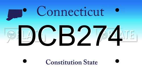 DCB274 Connecticut License Plate