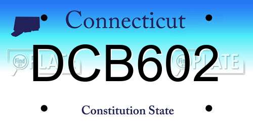 DCB602 Connecticut License Plate