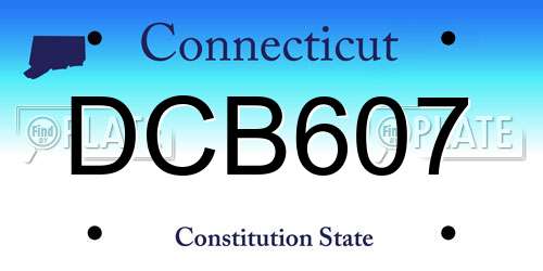 DCB607 Connecticut License Plate