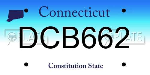 DCB662 Connecticut License Plate