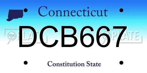 DCB667 Connecticut License Plate