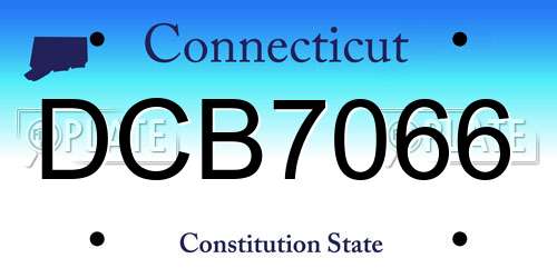 DCB7066 Connecticut License Plate