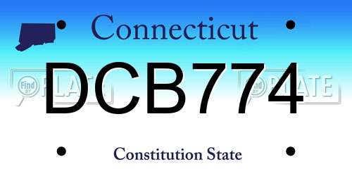 DCB774 Connecticut License Plate