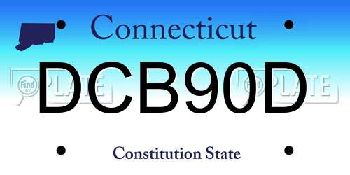 DCB90D Connecticut License Plate