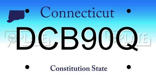DCB90Q Connecticut License Plate