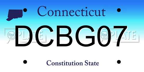 DCBG07 Connecticut License Plate