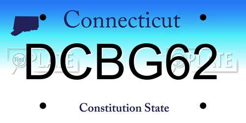DCBG62 Connecticut License Plate