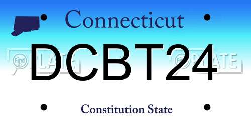 DCBT24 Connecticut License Plate