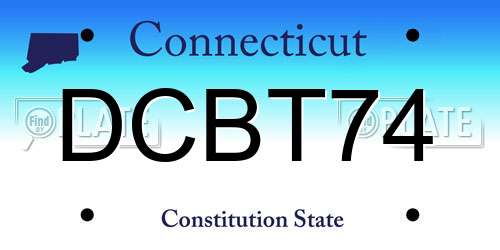 DCBT74 Connecticut License Plate