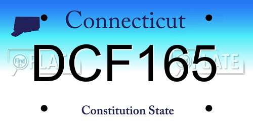 DCF165 Connecticut License Plate