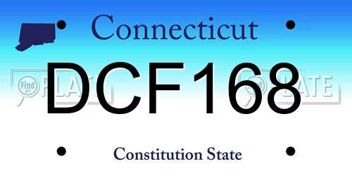 DCF168 Connecticut License Plate