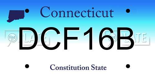 DCF16B Connecticut License Plate