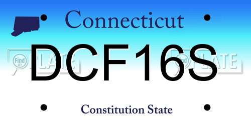DCF16S Connecticut License Plate