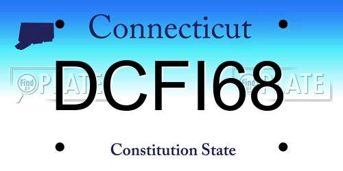 DCFI68 Connecticut License Plate