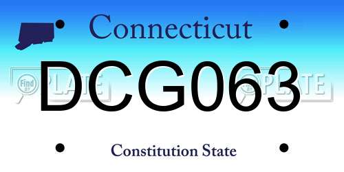 DCG063 Connecticut License Plate