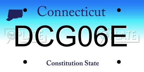 DCG06E Connecticut License Plate