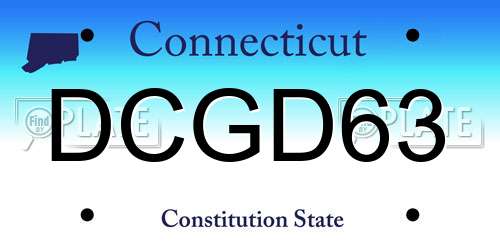DCGD63 Connecticut License Plate