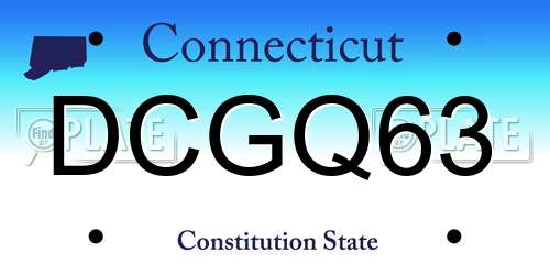 DCGQ63 Connecticut License Plate