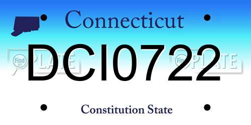 DCI0722 Connecticut License Plate