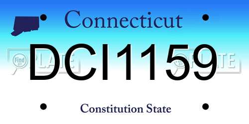 DCI1159 Connecticut License Plate
